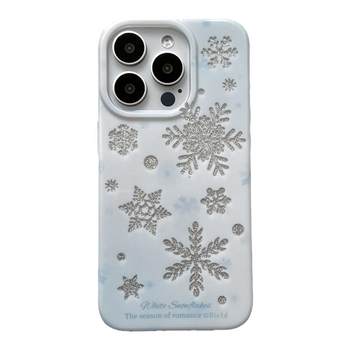 Sherry gentle blue glitter snowflake mobile phone case