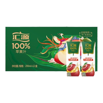 易烊千玺同款汇源100%苹果汁200ml*12盒特惠装礼盒纯果汁饮料整箱