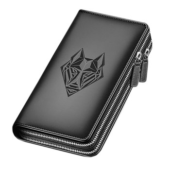 Septwolves men's handbag genuine double zipper large capacity