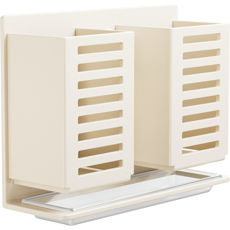 Kitchen punch-free wall-mounted drain chopsticks and spoon storage rack