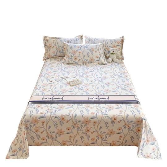 无印良品老粗布纯棉床笠单件全棉磨毛床单加厚三件套四季秋冬A类