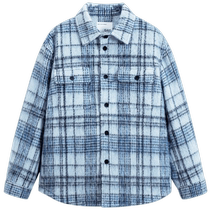 GXG Mens Wear The same blue plaid fresh and simple short coat in the mall 23 winter new products GEX10626984