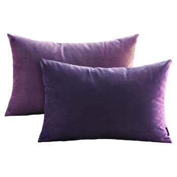 Rectangular purple sofa velvet core pillow