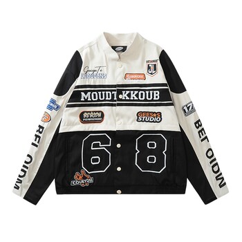 American style detachable motorcycle jacket for men retro hip hop