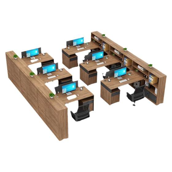 Staff desk desk 6-person office desk and chair combination company office workstation complete set of office furniture