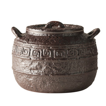 Jiutu ຊາ brewing kettle ການຮັກສາສຸຂະພາບເຊລາມິກ retro ແບບຈີນເຕົາເທິງຊາອ່າງເກັບນ້ໍາຊາວັດຖຸບູຮານຂະຫນາດໃຫຍ່ສາມາດ charcoal ເຕົາຊາ kettle
