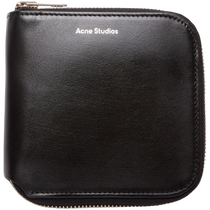 Acne Studios Portefeuille carré portable en cuir de vache court avec fermeture éclair pour homme et femme