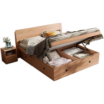 Quanyou Home Light Luxury Modern High Box Storage Bed Small Apartment Bedroom Floor-standing Storage Bed Plank Bed Double Bed