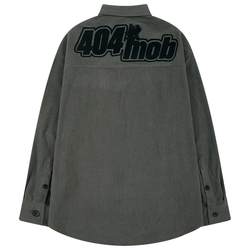 404MOB autumn new American style retro corduroy loose long-sleeved shirt men's oversize tooling couple jacket
