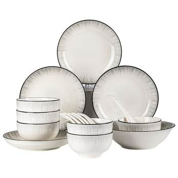 Dishes set household 2025 new simple tableware bowls and chopsticks bowls modern simple eating bowls rice bowls