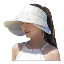 新款伸缩板空顶帽女防晒沙滩骑行太阳帽韩版潮遮阳帽时髦洋气潮款