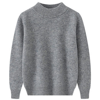 2025 new autumn and winter half turtleneck sweater women's loose large size woolen sweater long-sleeved knitted bottoming shirt tops for women