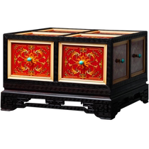 Dahong Rosewood Jewelry Box Rotatable Retro Duobaoge Intangible Cultural Heritage Cloisonne Study Room Tea Room Storage Box for Leaders