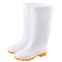White rain boots for men oil-resistant non-slip acid and alkali resistant medium-low high-tube rain boots thickened tendon soles special rain boots for food factories