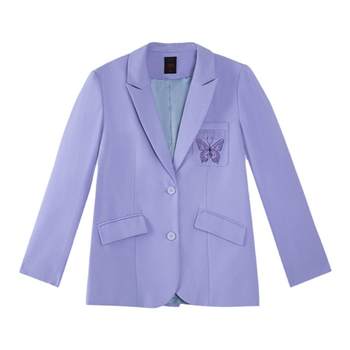 Shaoyaoju Girl Violet Star Spot Gun Lapel Shoulder Pad Embroidered Suit Jacket ຂອງແມ່ຍິງຊຸດໃຫມ່ບາດເຈັບແລະ