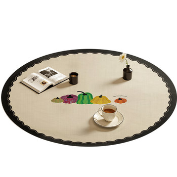 Round table tablecloth table mat no-wash oil-proof waterproof anti-scalding pvc coffee table table mat light luxury high-end desktop protection mat Round table tablecloth table mat no-wash oil-proof waterproof anti-scalding pvc coffee table table mat light luxury high-end desktop protection mat