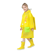 Childrens raincoat female whole body long reflective strips baby poncho primary school student with school bag one-piece for older children 2925