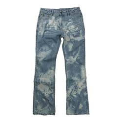 EODUP 23FW totem special distressed faded process loose micro-flare stacked high-elastic washed blue jeans