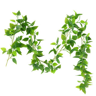 Simulated green radish cane decorative leaves and pipes to block