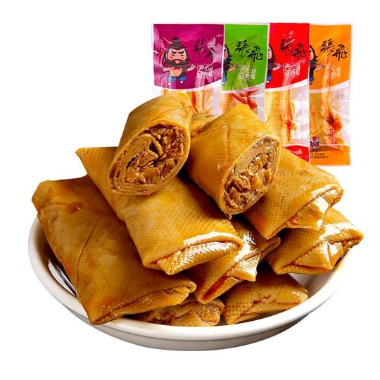张飞豆干香菇夹心豆卷豆皮卷即食四川特产麻辣豆腐干休闲零食小吃