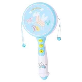 婴儿拨浪鼓3-6三个月新生儿宝宝手摇鼓音乐棒摇铃哄娃玩具0一1岁2