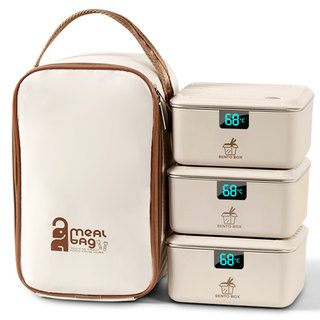 Office workers pack insulated lunch boxes