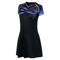 Li Ning Badminton Wear Womens Dress Competition Suit High-end One-piece Skirt Quick-drying Breathable Professional Competition Wear Skirt