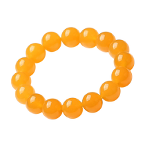 Yuzhifeng Yunnan Huanglong Jade Chicken Oil Yellow Bracelet for Men and Women 12mm Round Bead Bracelet Jade Single Circle with Certificate