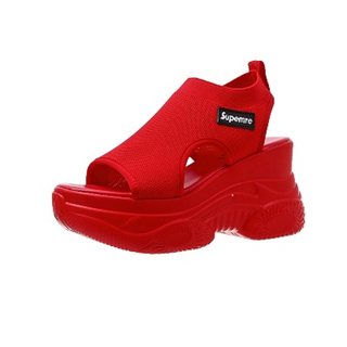 罗马凉鞋女厚底2025新款夏季坡跟网红老爹超火百搭鱼嘴内增高运动