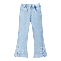 (Same style at the counter) minipeace childrens clothing girls bell-bottom pants autumn slit butterfly trousers