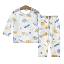 Childrens pajamas boys pure cotton summer thin home clothes for boys and girls big children and babies summer long-sleeved air-conditioned clothes