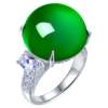 AILEQs925 silver inlaid chalcedony dove egg ring