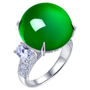 Aileqs925 silver inlaid chalcedony dove egg ring
