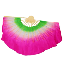 I Paint a Flower for the Motherland Silk Gradient Dance Silk Fan Square Dance Children’s Dance Special Performance Props