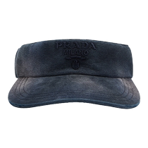 (Interest-free for 3 periods) Prada Women’s Embroidered Letter Logo Decorated Canvas Brim Sun Hat