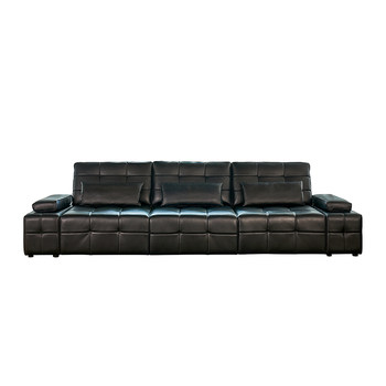 Lord lawrence genuine leather first layer cowhide functional sofa living room flat push zero wall straight black electric sofa