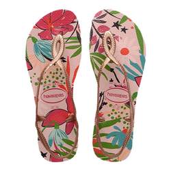 Havaianas Haweina Luna Print fashionable floral sandals flip-up flat bottom can be wear outside the summer seaside