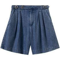 (Same style in the mall) Inman Tencel denim shorts for women 2024 summer new loose slimming straight pants