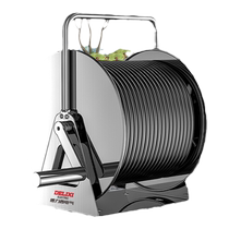 Delixi Electric stainless steel metal storage rack household high-pressure car wash water gun 4-tube aluminum alloy rewinder