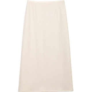 Women's woolen slit mid-length skirt plus fleece