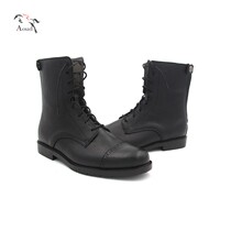 Lace-up equestrian short boots cowhide knight short riding boots genuine leather equestrian riding boots British style obstacle short boots equestrian supplies