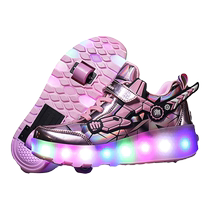 Heelys shoes two-wheeled and four-wheeled walking shoes for boys and girls explosive walking shoes deformed shoes student pulleys wheeled shoes