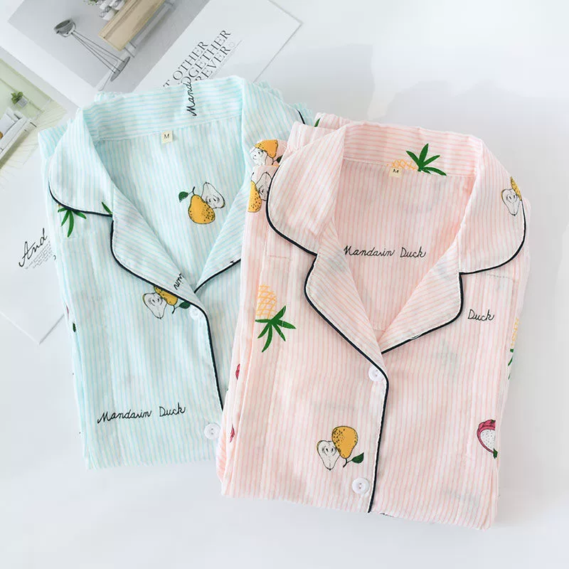 Mùa xuân và mùa thu mỏng gạc cotton giam giữ quần áo mùa hè sau sinh cho con bú và cho con bú quần áo mang thai phụ nữ mang thai đồ ngủ nữ dịch vụ tại nhà - Giải trí mặc / Mum mặc