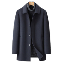 (Including wool) Romon Mens Fashion Casual Woolen Coat 2023 Winter New Mid-Length Woolen Coat