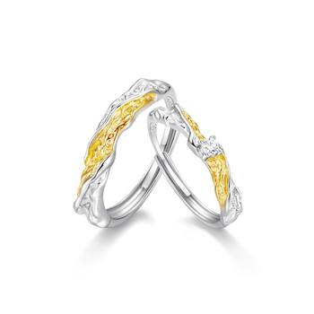 China gold central möbius ring couple ring