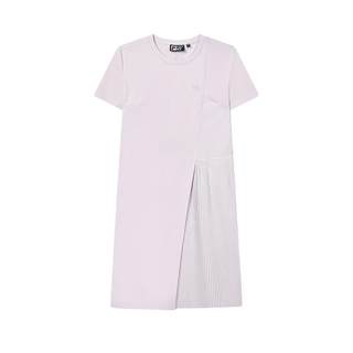 FILA斐乐女子针织连衣裙夏季一片式圆领时尚休闲连身裙