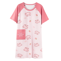 With Chest Cushion Sleeping Skirt Summer Pure Cotton Big Code Slim short sleeve anti-bump sleepwear women Summer Lovely Home Suits Outwear