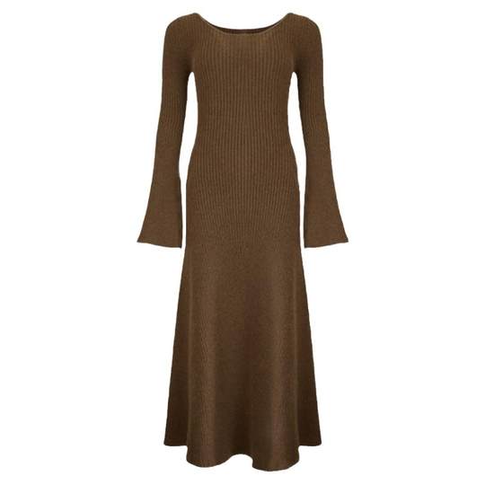 Homemade French style round neck knitted dress