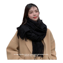 Scarf Womens Winter New Korean Style Trendy Student Warm Scarf Thickened Versatile Long Windproof Neck Protector Premium Shawl