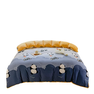 ab面纯棉被套180x200x230全棉单面珊瑚绒1米5一面棉加绒被罩冬季7